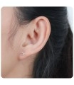 Stone Set Heart Shaped Stud Earrings STF-335